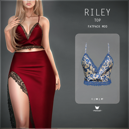 -Pixicat- Riley Top (FlowerBlue)