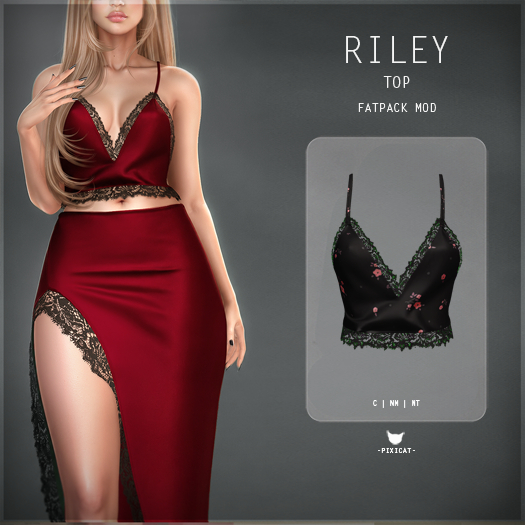 -Pixicat- Riley Top (FlowerSmallDark)