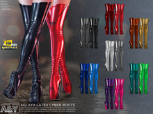 A&Y Aglaya Latex Cyber Boots - FullPack