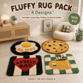 Fluffy Rug Pack Lovely Day / Coffee / So Hot / Cookie