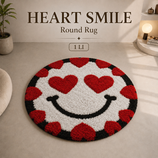 Heart Smile Round Rug