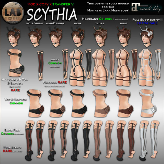 [LAB737] Scythia Boots Complete (noir&rust) RARE