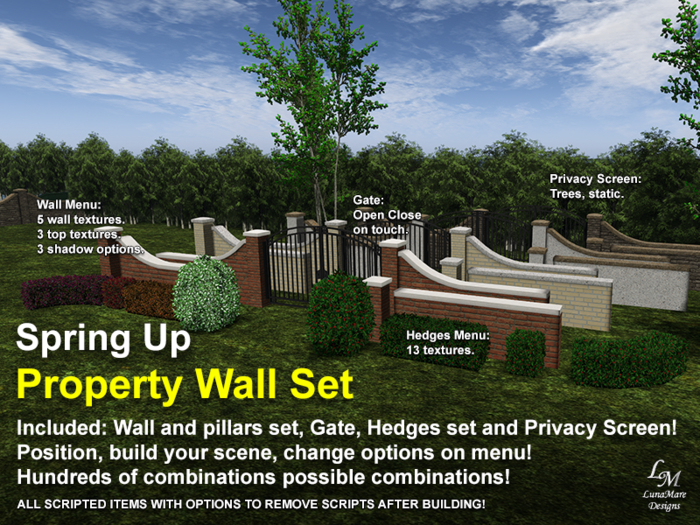 Property Wall Privacy Surround Set - Spring Up