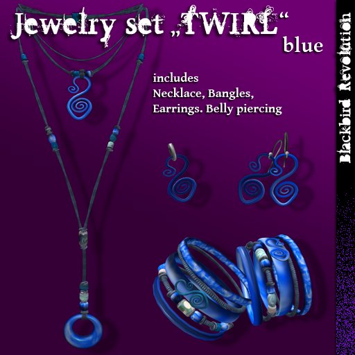 Jewelry set 'Twirl' blue by Blackbird Revolution