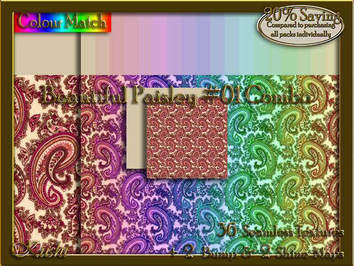 Beautiful Paisley #01 COMBO Texture Bundle