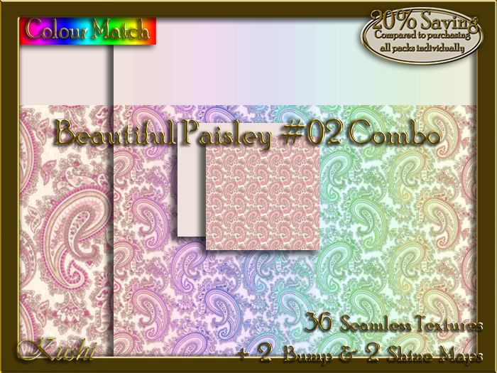 Beautiful Paisley #02 COMBO Texture Bundle