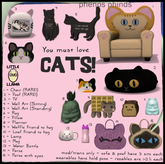 Little Llama - CATS! Chair RARE