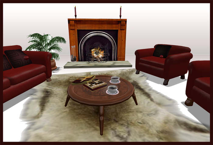 Living Room Furniture - Fireplace Set Copy/Modify