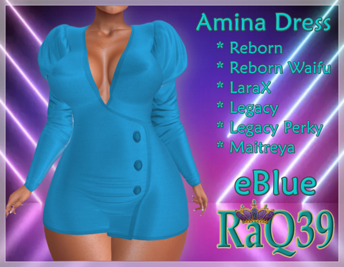 [R39] Amina Dress-eBlue