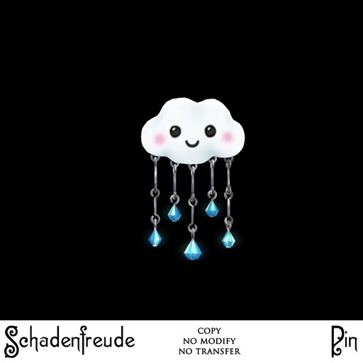 Schadenfreude Rainy Kawaii Clouds Pin