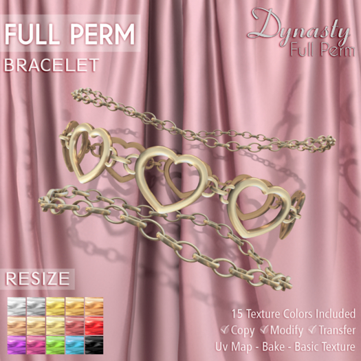 30% OFF LIMITED - Dynasty Full Perm - Bracelet Heart Trio *Full Perm*