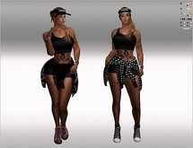 SET Top,Short,Jacket,Sneakers,Cap 41x Black Color HUD
