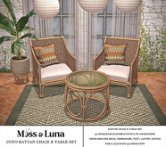 Moss & Luna- Juno Rattan Chair & Table Set (add)