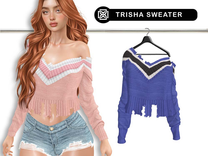 Addams // Trisha Sweater // N°18 — Cropped Off-Shoulder Sweater · MaitreyaX Reborn Legacy Kupra GenX