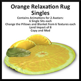 Orange Relaxation Rug - Singles
