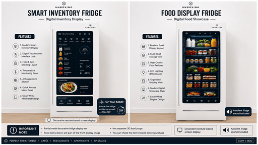 UNBOXING Smart Fridge Display – Futuristic Kitchen Decor + ASMR Sound