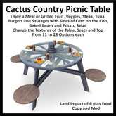 Cactus Country Picnic Table
