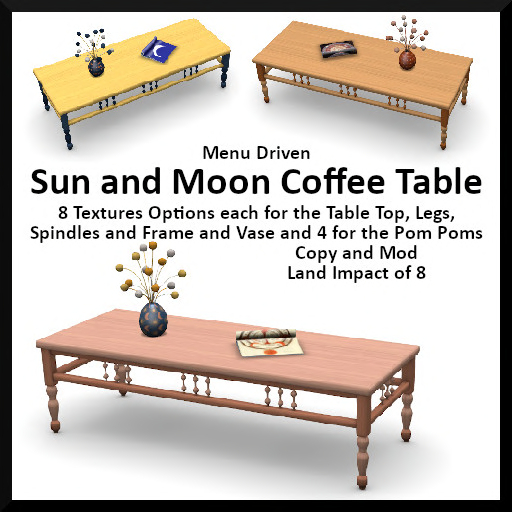 Sun and Moon Coffee Table Set