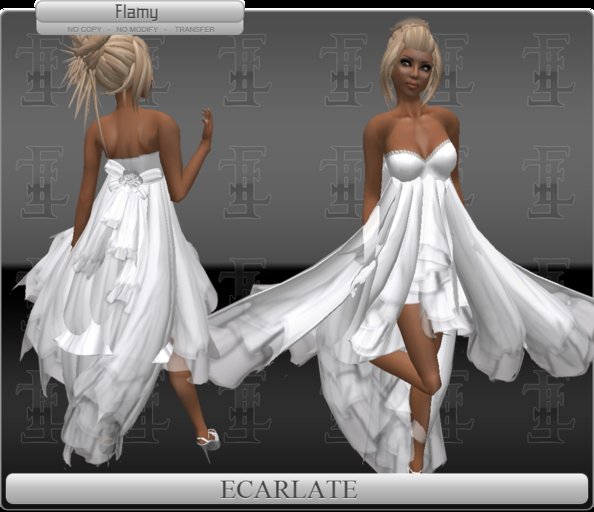 *Soldé/Sale* Ecarlate - Gown Dress White / Robe formelle Blanche - Flamy