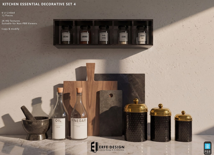 Kitchen Essential Decorative Set -4 7 LI [Erfe Design] PACK