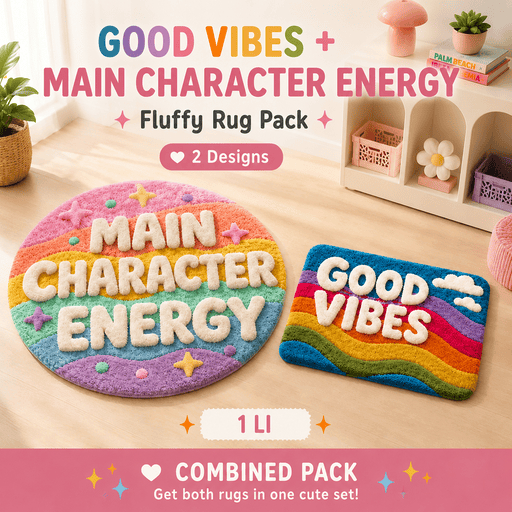 Fluffy Rug Pack  Good Vibes / Main Character Energy