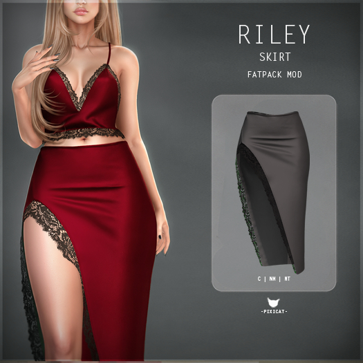 -Pixicat- Riley Skirt (GreyDark)