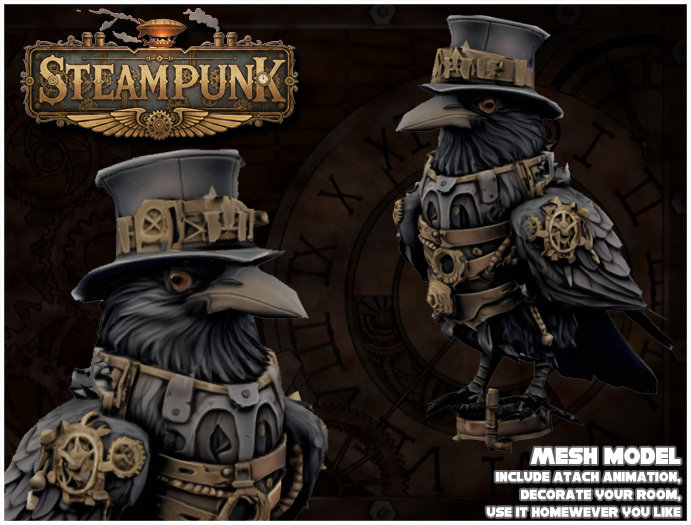 Steampunk Raven Crow