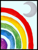 Tams - Kids Room Wall Decor - Sun Moon Rainbow Duo