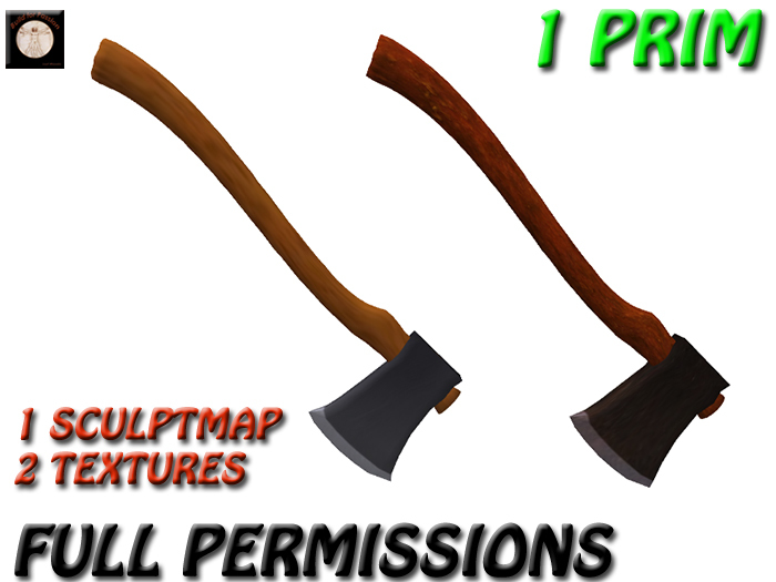 [MLF] FULL PERM SCULPTED AXE 1 PRIM