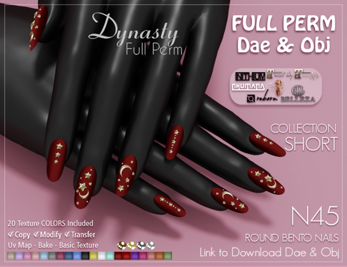 Dynasty - Nails BENTO Round Short N45 Dae & Obj