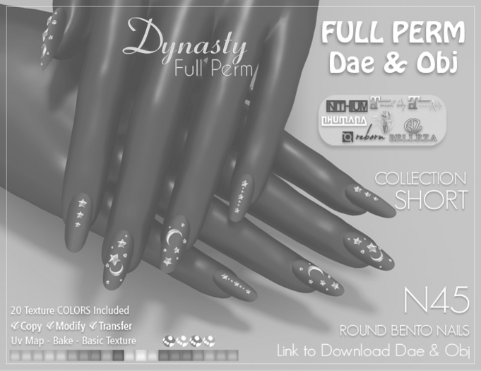 *DEMO* Dynasty - Nails BENTO Round Short N45