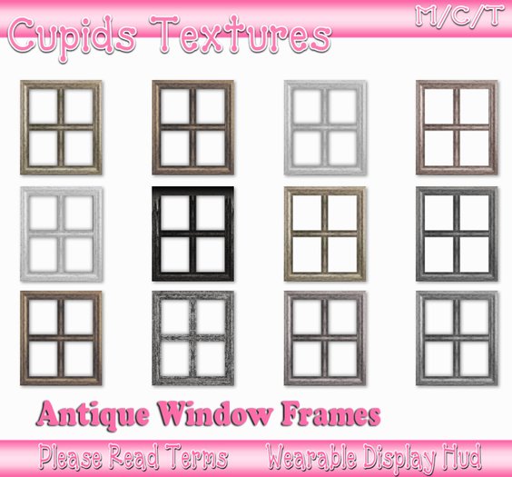 12 ANTIQUE WINDOW FRAMES Textures