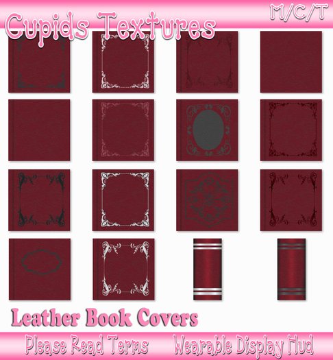 16 LEATHER BOOK COVERS Textures