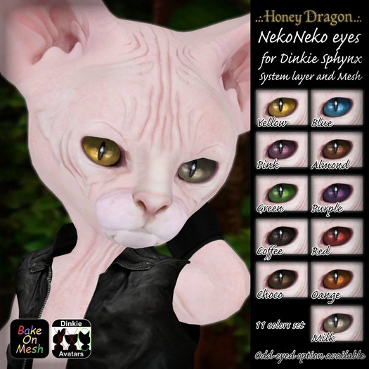 .:.H/D.:. NekoNeko eyes for Dinkie Sphynx [26HDAC1]