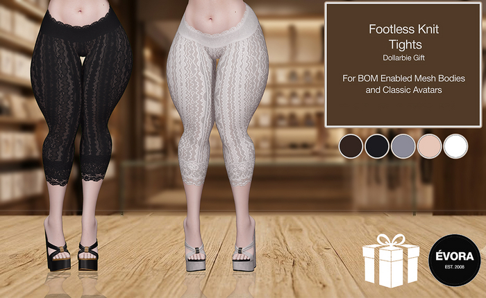 EVORA - Footless Knit Tights - Dollarbie Gift