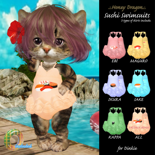 .:.H/D.:. Sushi swimsuit for Dinkie // Fatpack