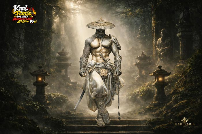 Shadow Monk Warrior – Stylized Samurai Statue