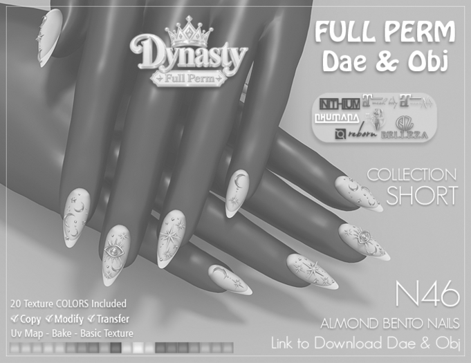 *DEMO* Dynasty - Nails BENTO Almond Short N46