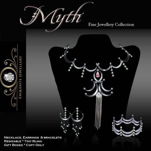 Exquisite Myth Jewelry Set Black & Silver