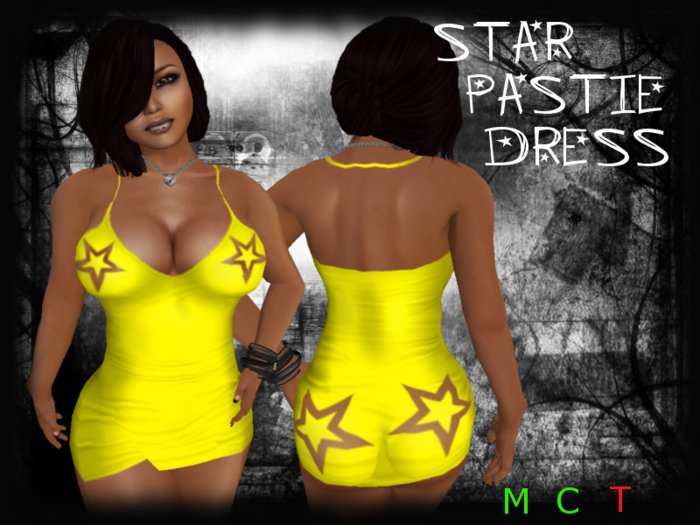 *ACE* Star Pasties Dress - Yellow