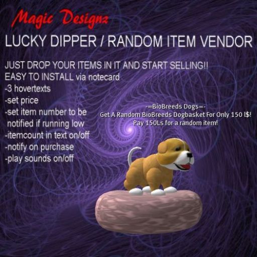 Lucky Dipper Dog - Random Item Vendor *boxed*