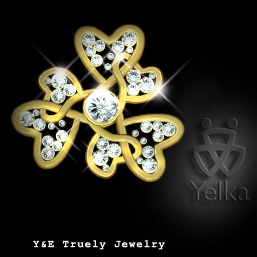 友 Yelka Y&E Infinity Brooch Gold & Diamonds — Promo Price Limited Time