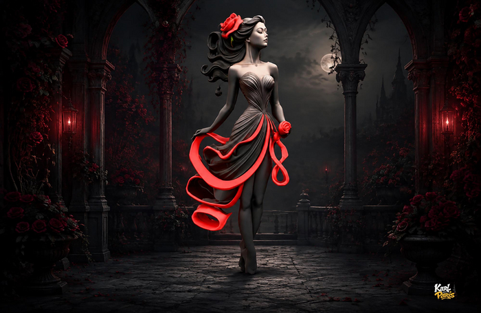 Elegance in Scarlet Painting – Red Floral Wall Art Decor