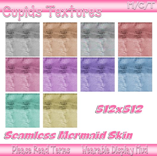 10 SEAMLESS  MERMAID SKIN Textures