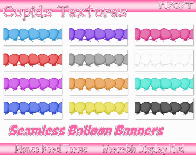 12 SEAMLESS BALLOON BANNER Textures
