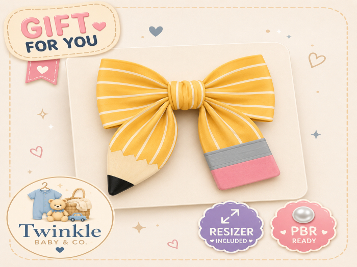 Twinkle Baby & Co.~GIFT SCHOOL PENCIL HAIR BOW