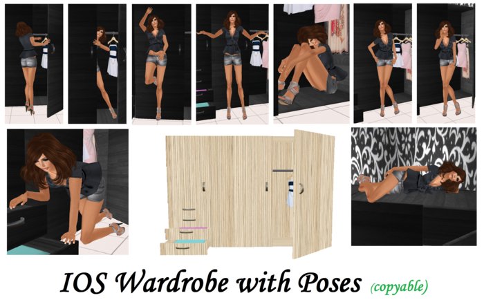 IOS Wardrobe with Poses Light Wood