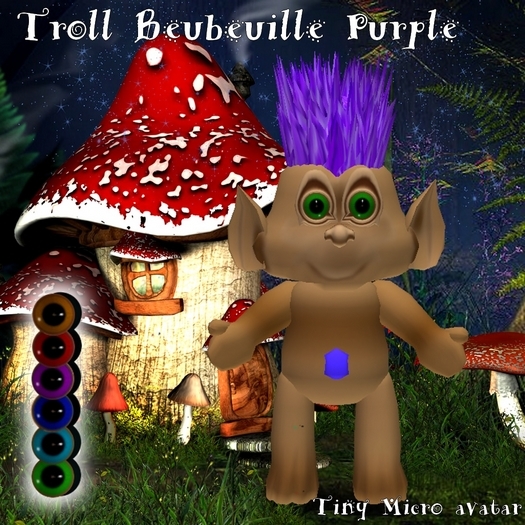 Troll Beubeuille Roxo pêlos micro avatar Tiny