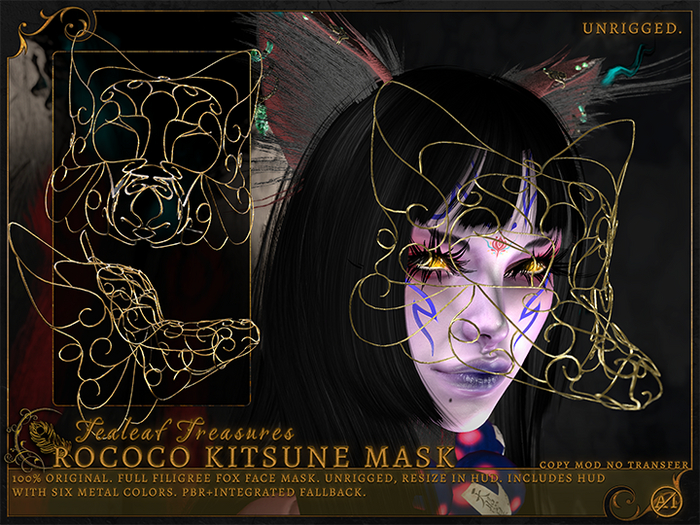 Tealeaf Treasures - Rococo Kitsune Mask