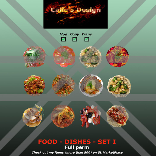 Food - Dishes - Set I - Full perm